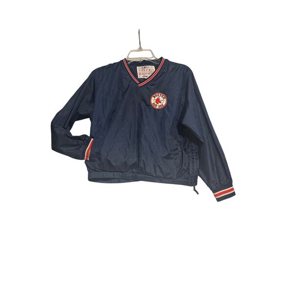 Majestic Boston Red Sox Jacket Kids Medium Navy Blue Team DugOut Windbreaker - Picture 1 of 8